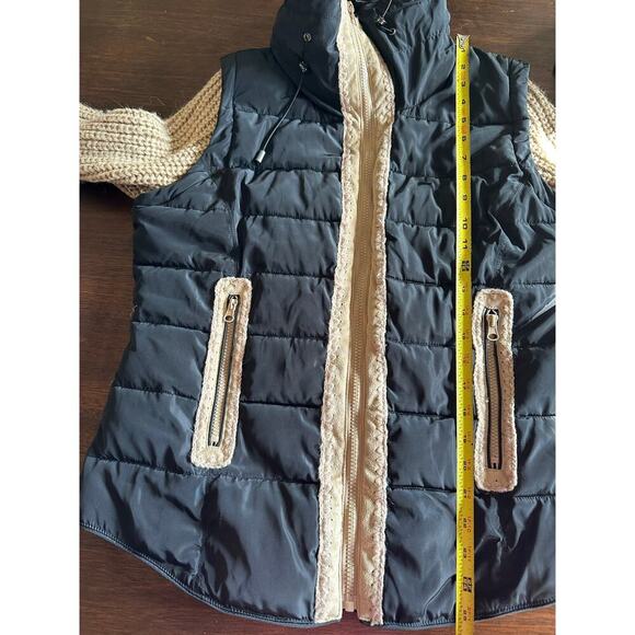 Montanaco Puffer Vest Knit Sweater Sleeves Transitional Hobbit Cottage Grandma - Picture 5 of 16